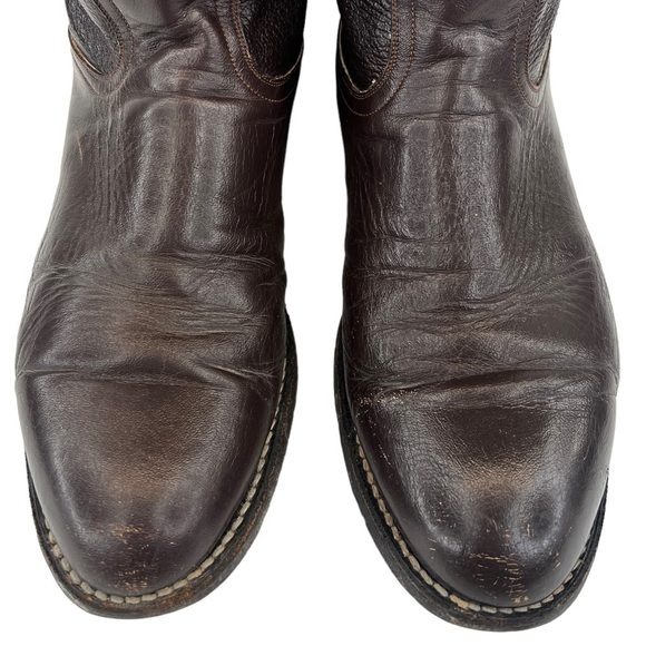 Pecos Bill Men’s Dark Brown Roper Western Cowboy Boots - Picture 9 of 16